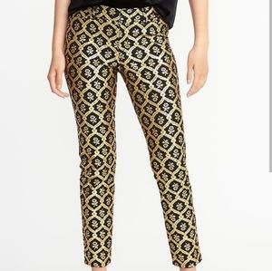 Gold and Black Jacquard Pixie Pants